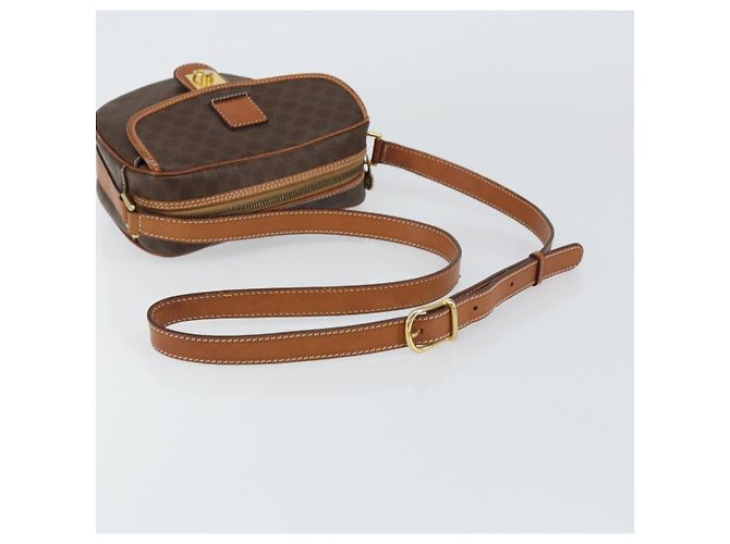 Céline Bolso de Hombro de Lona Macadam CELINE en Cuero PVC Marrón Dorado Auth 156444 Castaño - vista 7