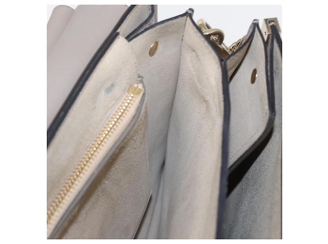 Chloé Borsa a Spalla Chloe Fay in Pelle Scamosciata Beige Oro Auth BA8909 D'oro - vista 20