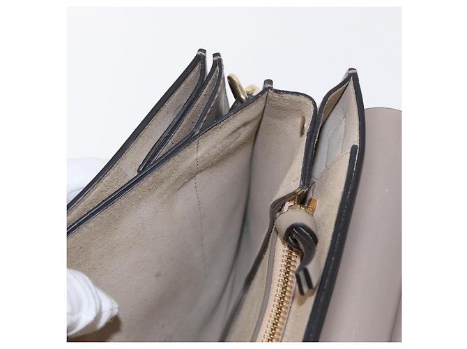 Chloé Borsa a Spalla Chloe Fay in Pelle Scamosciata Beige Oro Auth BA8909 D'oro - vista 21
