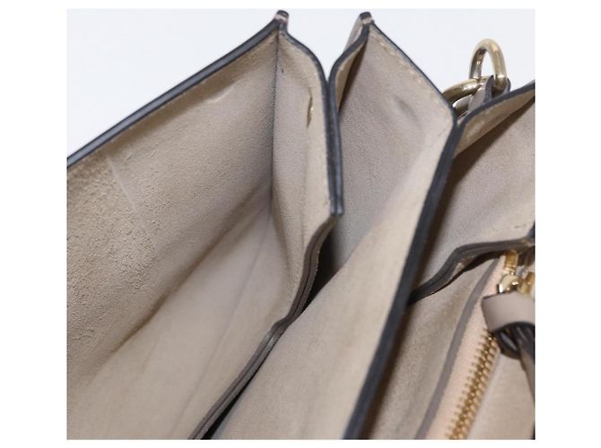 Chloé Borsa a Spalla Chloe Fay in Pelle Scamosciata Beige Oro Auth BA8909 D'oro - vista 23