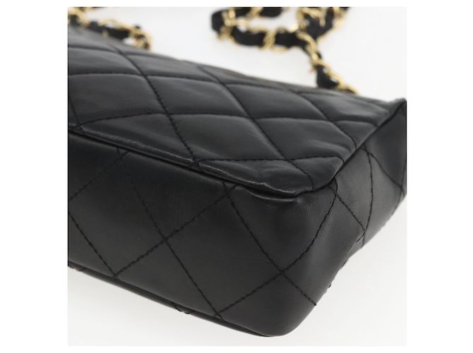 CHANEL Matelassé 25 Borsa a Spalla con Catena in Pelle di Agnello Nera Oro CC Auth 158905SAM Nero D'oro - vista 15