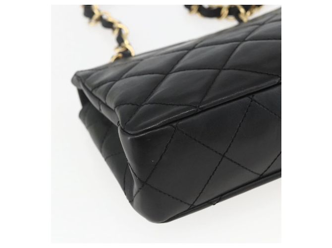 CHANEL Matelassé 25 Borsa a Spalla con Catena in Pelle di Agnello Nera Oro CC Auth 158905SAM Nero D'oro - vista 16