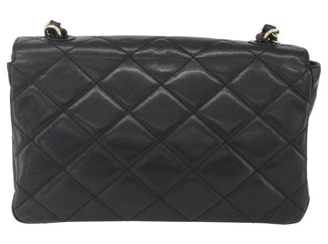 CHANEL Matelassé 25 Borsa a Spalla con Catena in Pelle di Agnello Nera Oro CC Auth 158905SAM Nero D'oro - vista 2