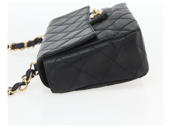 CHANEL Matelassé 25 Borsa a Spalla con Catena in Pelle di Agnello Nera Oro CC Auth 158905SAM Nero D'oro - vista 3