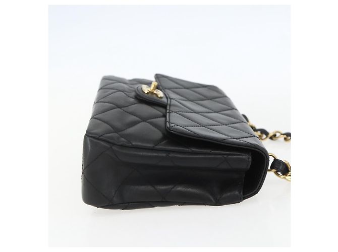 CHANEL Matelassé 25 Borsa a Spalla con Catena in Pelle di Agnello Nera Oro CC Auth 158905SAM Nero D'oro - vista 4