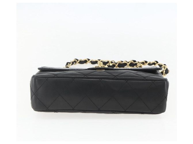 CHANEL Matelassé 25 Borsa a Spalla con Catena in Pelle di Agnello Nera Oro CC Auth 158905SAM Nero D'oro - vista 5