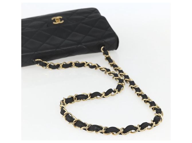 CHANEL Matelassé 25 Borsa a Spalla con Catena in Pelle di Agnello Nera Oro CC Auth 158905SAM Nero D'oro - vista 7