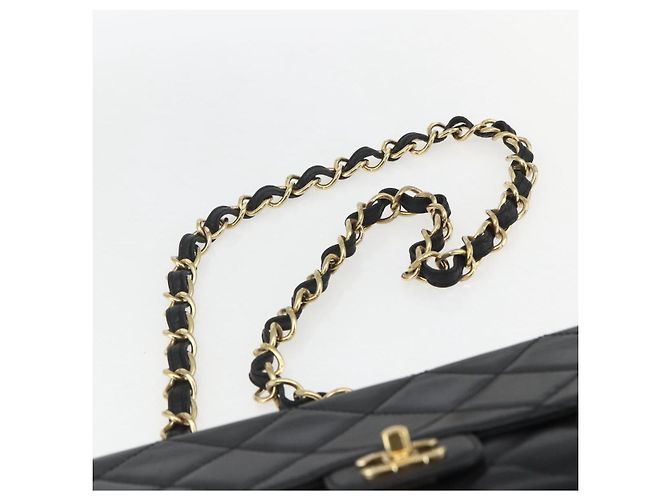 CHANEL Matelassé 25 Borsa a Spalla con Catena in Pelle di Agnello Nera Oro CC Auth 158905SAM Nero D'oro - vista 8