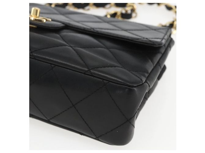 CHANEL Matelassé 25 Borsa a Spalla con Catena in Pelle di Agnello Nera Oro CC Auth 158905SAM Nero D'oro - vista 9