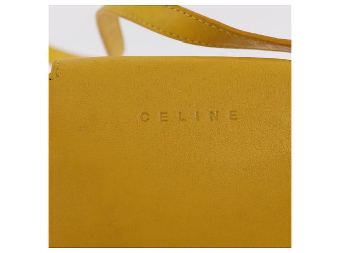Céline CELINE Schultertasche aus Leder Gelb Silber Authentisch 159741 - Ansicht 10