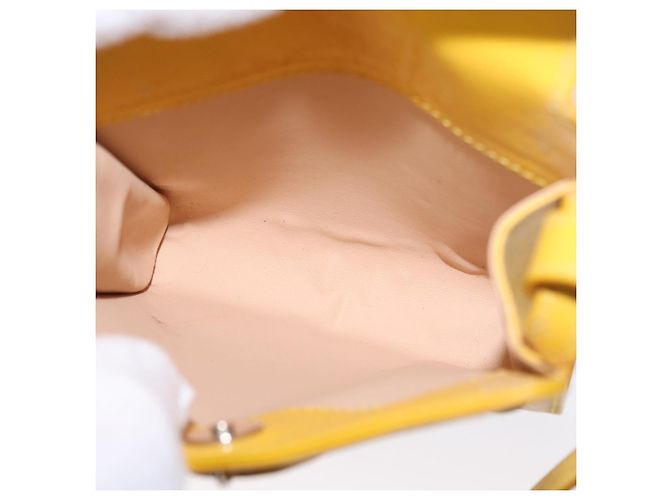 Céline CELINE Schultertasche aus Leder Gelb Silber Authentisch 159741 - Ansicht 11