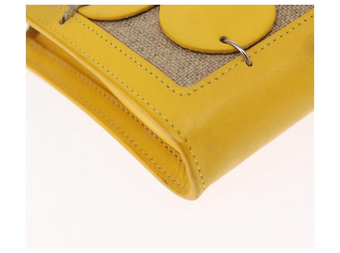 Céline CELINE Schultertasche aus Leder Gelb Silber Authentisch 159741 - Ansicht 14