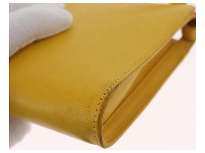 Céline CELINE Schultertasche aus Leder Gelb Silber Authentisch 159741 - Ansicht 16