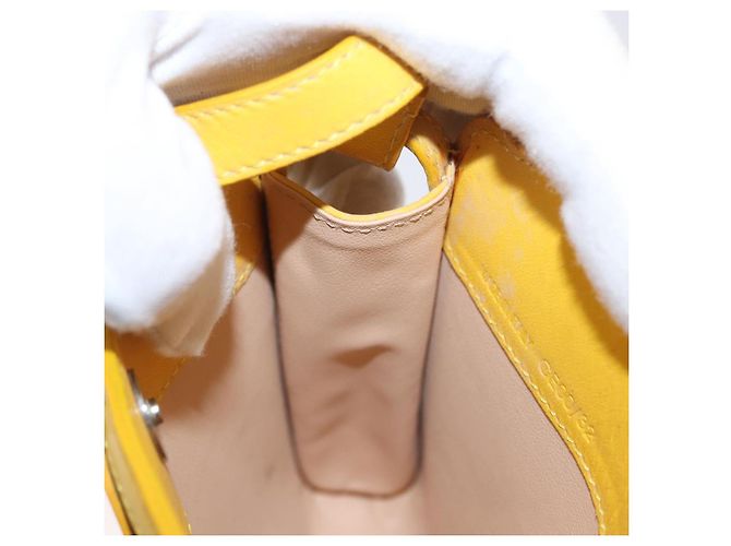 Céline CELINE Schultertasche aus Leder Gelb Silber Authentisch 159741 - Ansicht 17