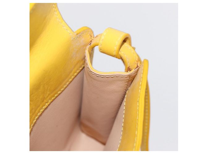 Céline CELINE Schultertasche aus Leder Gelb Silber Authentisch 159741 - Ansicht 18