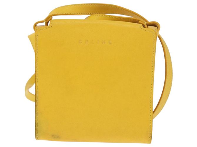 Céline CELINE Schultertasche aus Leder Gelb Silber Authentisch 159741 - Ansicht 2
