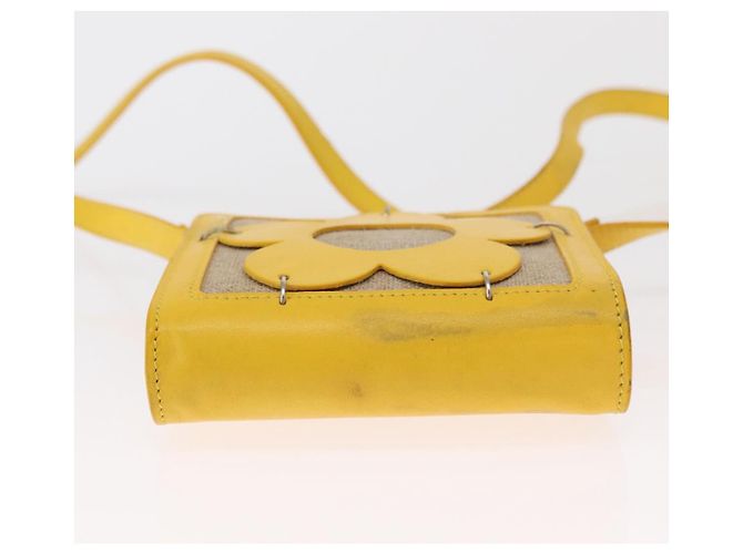 Céline CELINE Schultertasche aus Leder Gelb Silber Authentisch 159741 - Ansicht 5