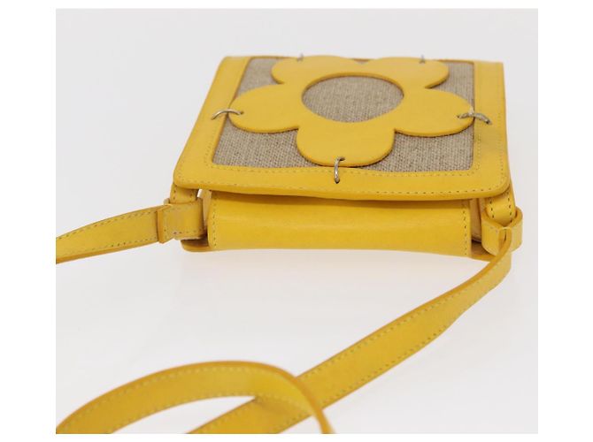 Céline CELINE Schultertasche aus Leder Gelb Silber Authentisch 159741 - Ansicht 6