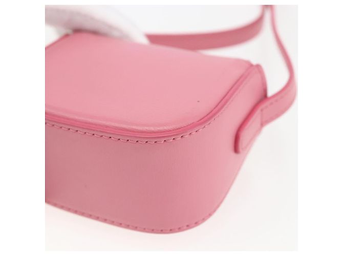 Céline CELINE Triomphe Mini Claude Borsa a Spalla in Pelle di Vitello Rosa Oro Auth 153596SAM D'oro - vista 16
