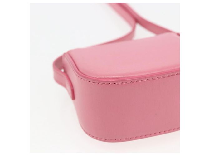 Céline CELINE Triomphe Mini Claude Borsa a Spalla in Pelle di Vitello Rosa Oro Auth 153596SAM D'oro - vista 17