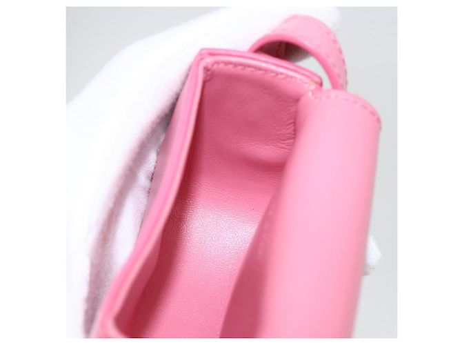 Céline CELINE Triomphe Mini Claude Borsa a Spalla in Pelle di Vitello Rosa Oro Auth 153596SAM D'oro - vista 19