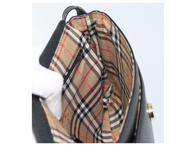 Autre Marque Borsa a Spalla Burberrys in Pelle Nera e Oro Auth ep12303 Nero D'oro - vista 18