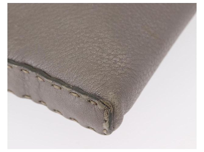 Fendi Borsa a Spalla Celeria in Pelle Argento Auth BA8920 - vista 14