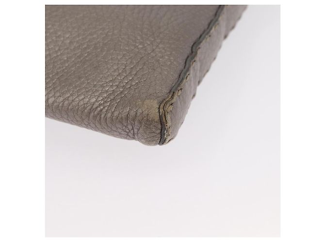 Fendi Borsa a Spalla Celeria in Pelle Argento Auth BA8920 - vista 15