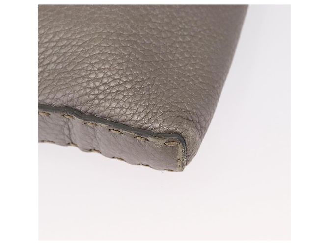 Fendi Borsa a Spalla Celeria in Pelle Argento Auth BA8920 - vista 16