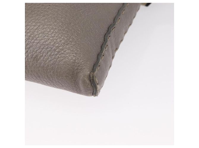 Fendi Borsa a Spalla Celeria in Pelle Argento Auth BA8920 - vista 17