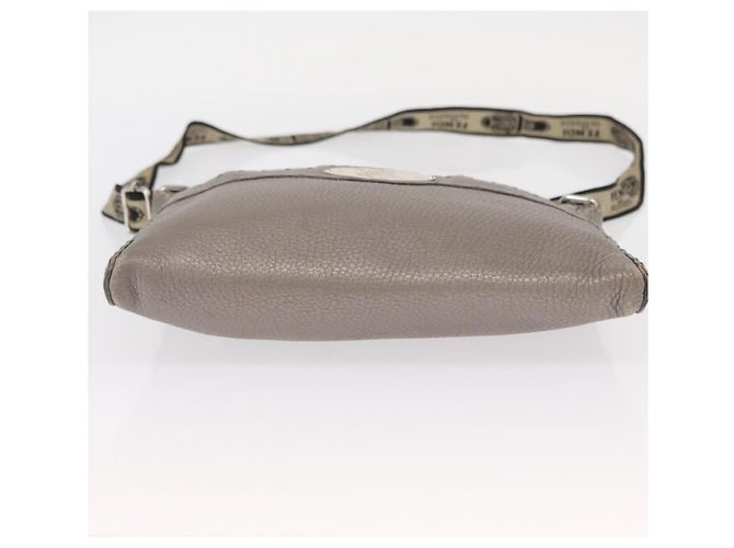 Fendi Borsa a Spalla Celeria in Pelle Argento Auth BA8920 - vista 5