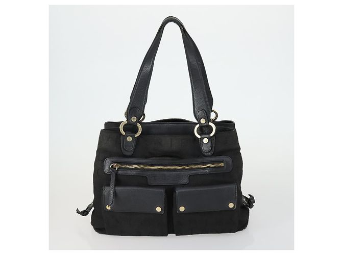 Bulgari Borsa Tote BVLGARI in tela 3 pezzi nera Auth 151805 Nero - vista 2