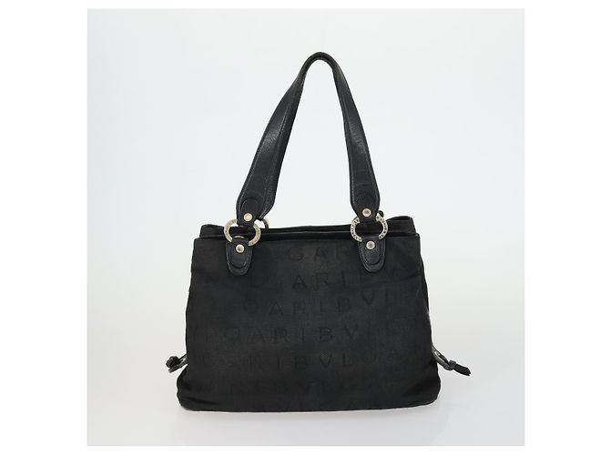 Bulgari Borsa Tote BVLGARI in tela 3 pezzi nera Auth 151805 Nero - vista 3