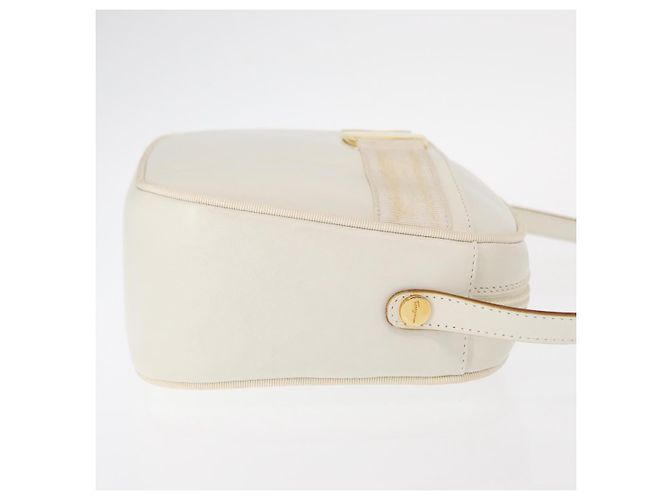 Borsa a Spalla Gancini in Pelle Bianca e Oro Auth BA8782 di Salvatore Ferragamo Bianco D'oro - vista 3