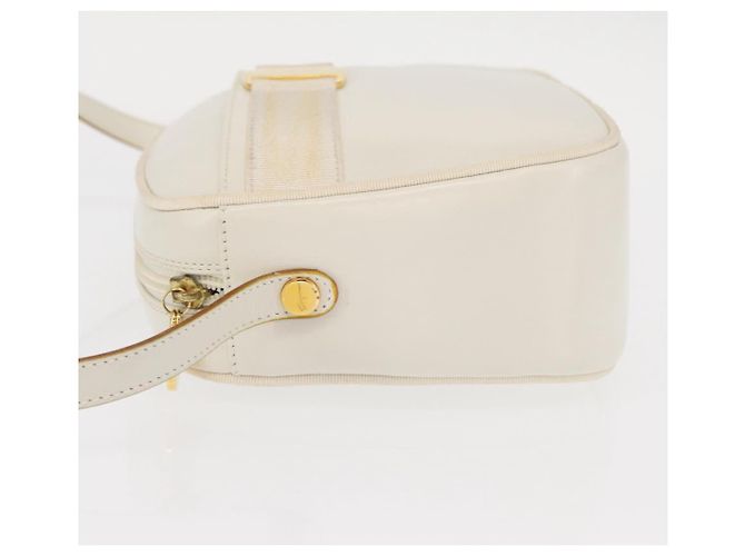 Borsa a Spalla Gancini in Pelle Bianca e Oro Auth BA8782 di Salvatore Ferragamo Bianco D'oro - vista 4