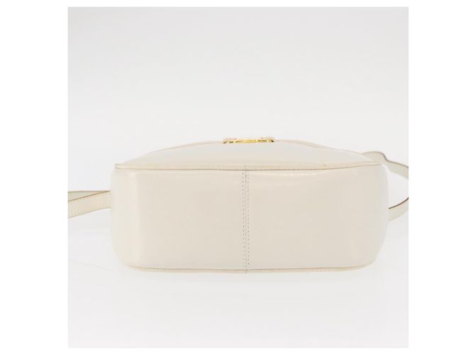 Borsa a Spalla Gancini in Pelle Bianca e Oro Auth BA8782 di Salvatore Ferragamo Bianco D'oro - vista 5
