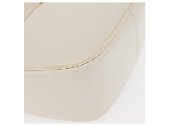 Borsa a Spalla Gancini in Pelle Bianca e Oro Auth BA8782 di Salvatore Ferragamo Bianco D'oro - vista 9