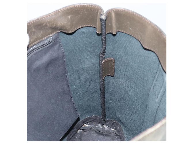 Borsa Tote Gancini in Pelle Marrone Argento Auth 156802 di Salvatore Ferragamo - vista 18