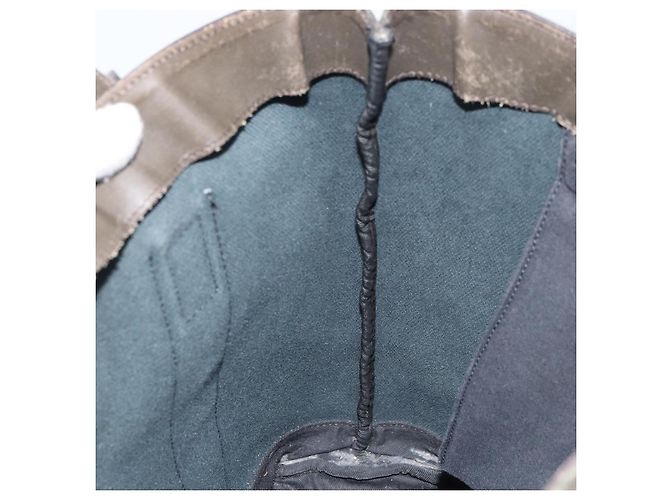 Borsa Tote Gancini in Pelle Marrone Argento Auth 156802 di Salvatore Ferragamo - vista 19