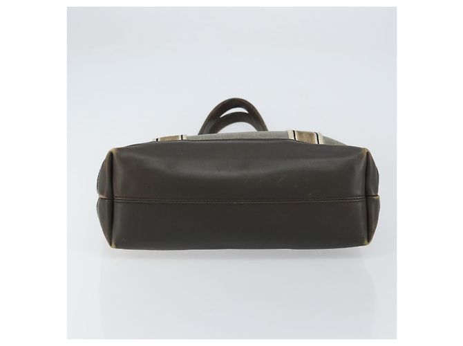 Borsa Tote Gancini in Pelle Marrone Argento Auth 156802 di Salvatore Ferragamo - vista 5