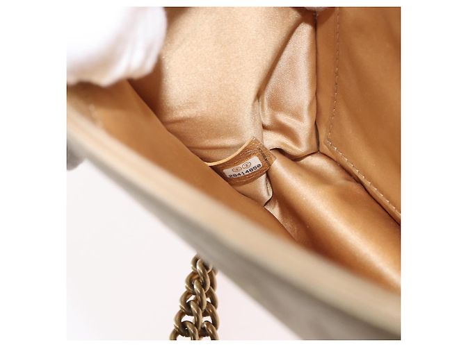 CHANEL Chain Shoulder Bag Lamb Skin Gold CC Auth 157390SAV Golden - view 11