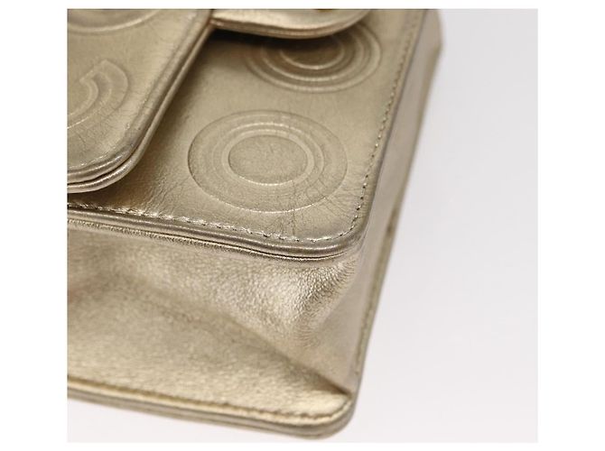 CHANEL Chain Shoulder Bag Lamb Skin Gold CC Auth 157390SAV Golden - view 15