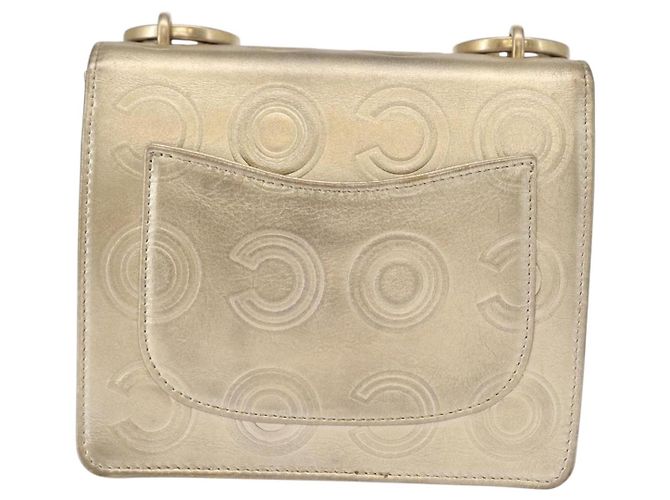 CHANEL Chain Shoulder Bag Lamb Skin Gold CC Auth 157390SAV Golden - view 2