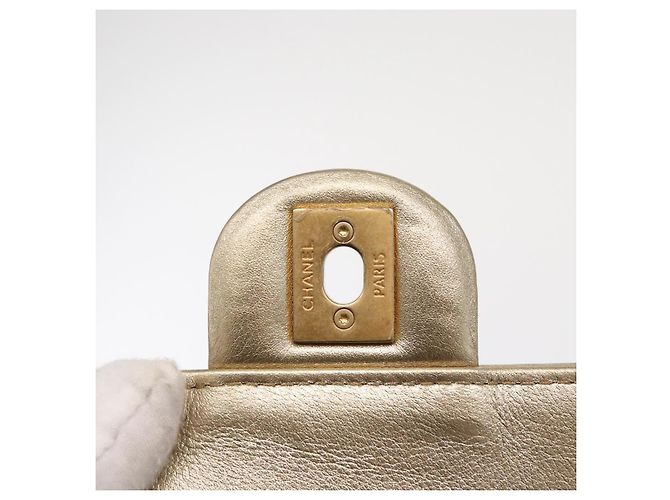 CHANEL Chain Shoulder Bag Lamb Skin Gold CC Auth 157390SAV Golden - view 21