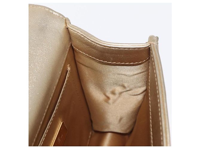 CHANEL Chain Shoulder Bag Lamb Skin Gold CC Auth 157390SAV Golden - view 23