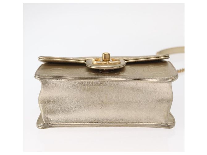 CHANEL Chain Shoulder Bag Lamb Skin Gold CC Auth 157390SAV Golden - view 5