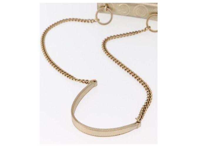 CHANEL Chain Shoulder Bag Lamb Skin Gold CC Auth 157390SAV Golden - view 7