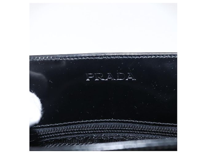 PRADA Borsa a Mano Smalto Nero Auth 156803 - vista 10