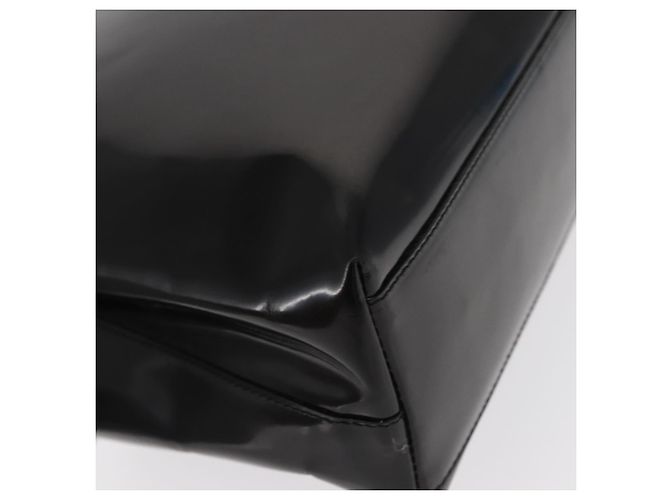 PRADA Borsa a Mano Smalto Nero Auth 156803 - vista 15