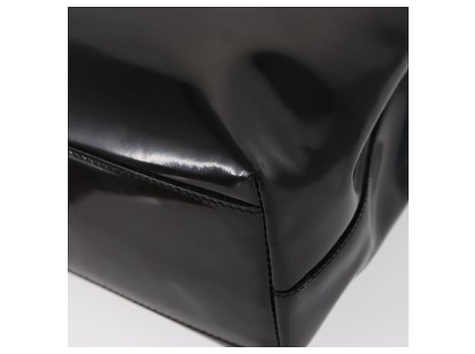 PRADA Borsa a Mano Smalto Nero Auth 156803 - vista 16